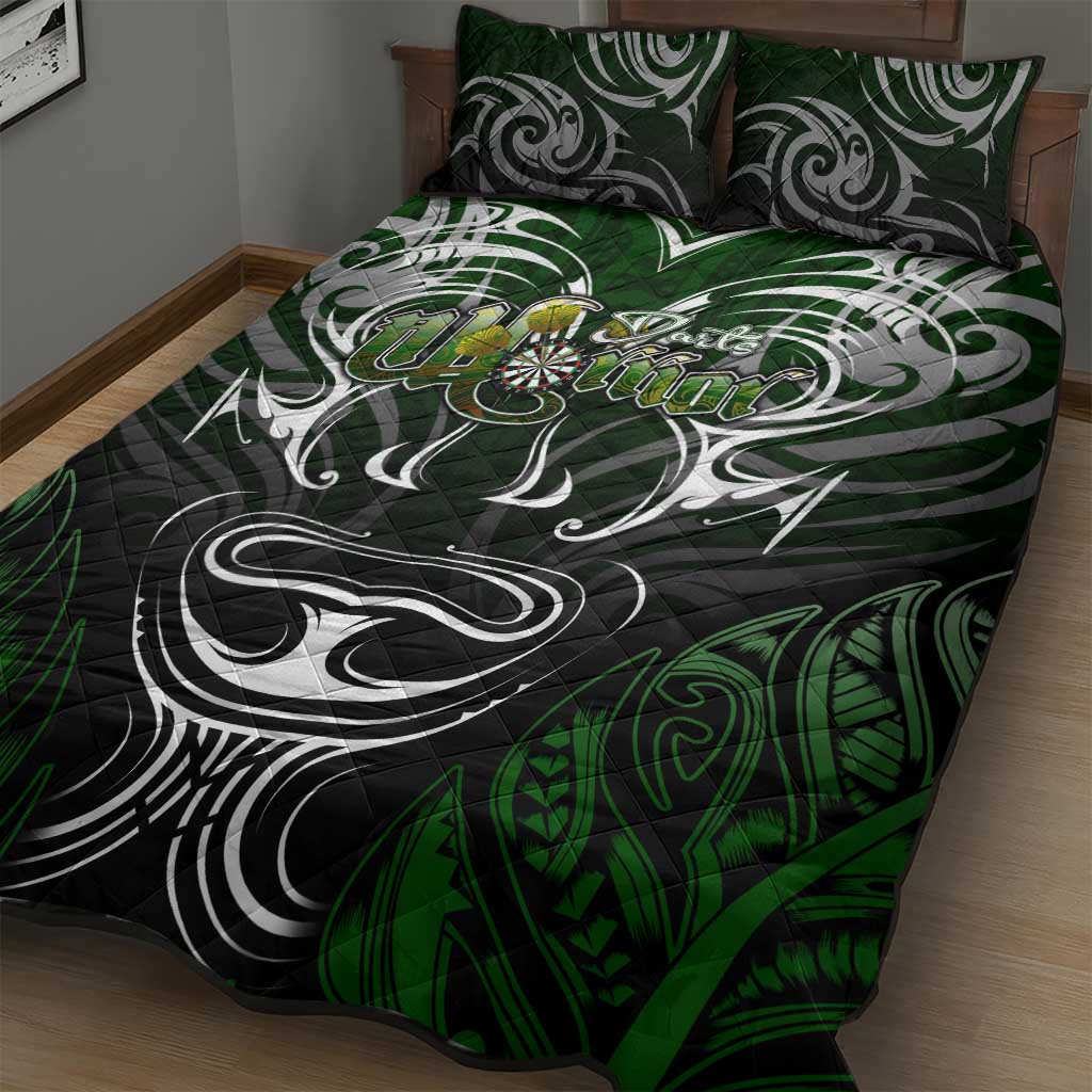 Warriors Maori Darts Quilt Bed Set New Zealand Darts Silver Fern