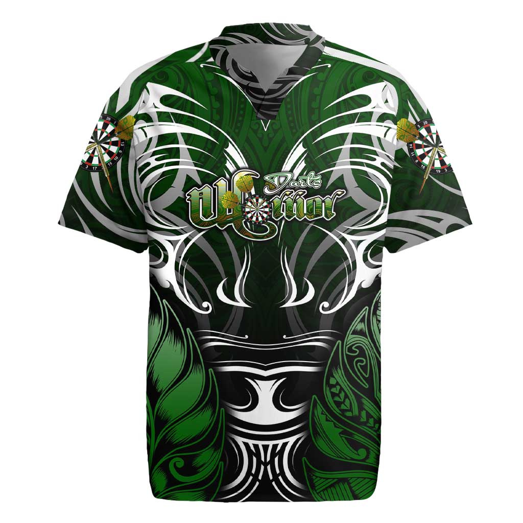 Personalised Warriors Maori Darts Rugby Jersey New Zealand Darts Silver Fern