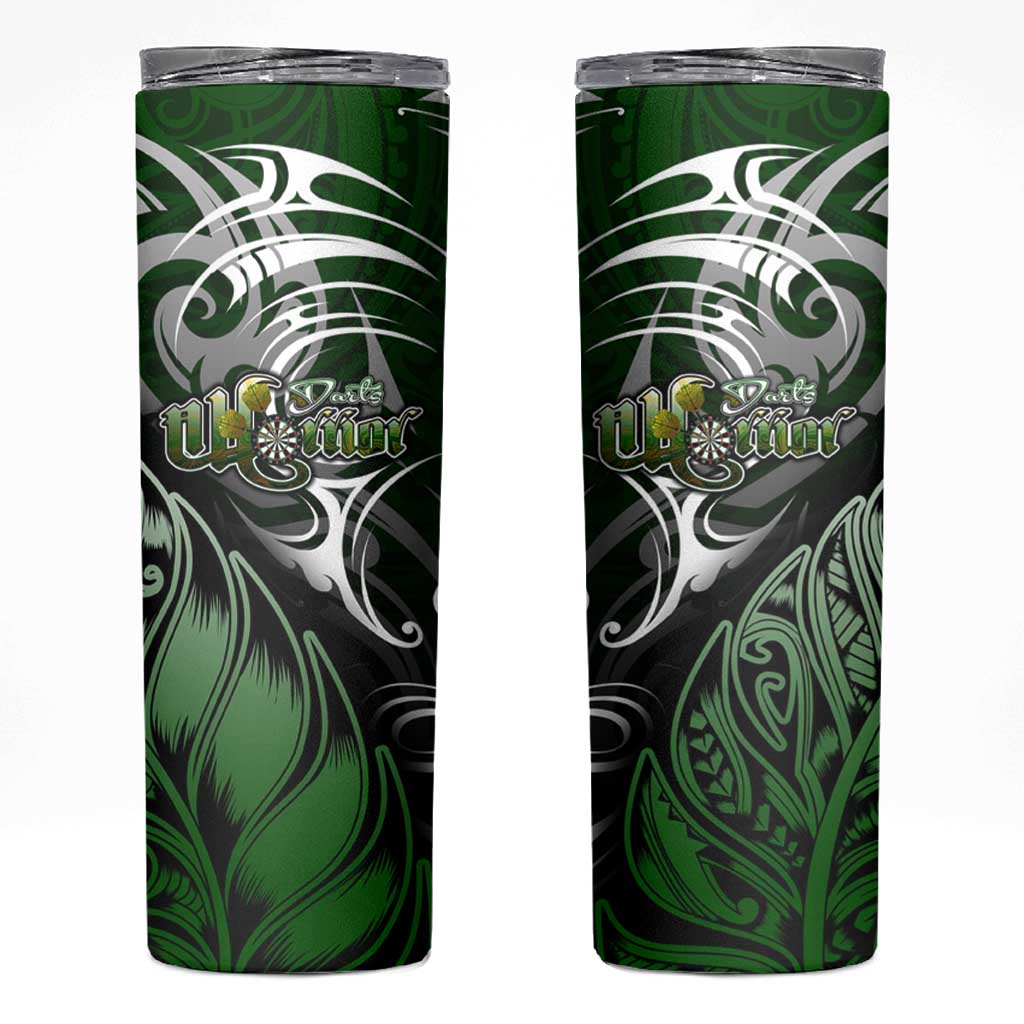 Warriors Maori Darts Skinny Tumbler New Zealand Darts Silver Fern