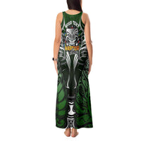 Personalised Warriors Maori Darts Tank Maxi Dress New Zealand Darts Silver Fern