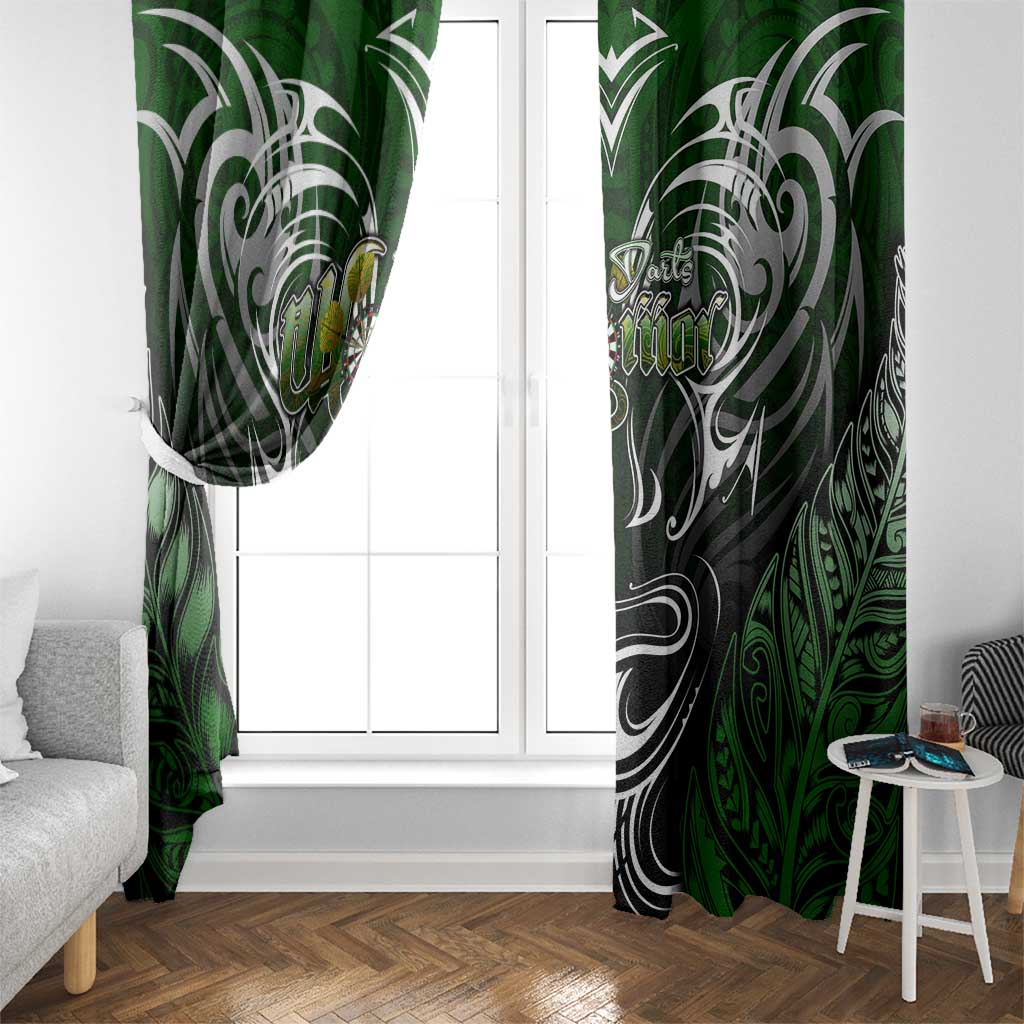 Warriors Maori Darts Window Curtain New Zealand Darts Silver Fern
