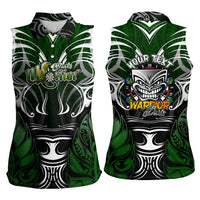 Personalised Warriors Maori Darts Women Sleeveless Polo Shirt New Zealand Darts Silver Fern