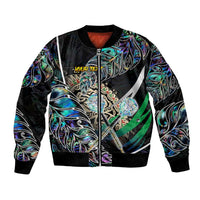 Personalised New Zealand Darts Bomber Jacket NZ Paua Shell Maori Fern