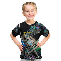 Personalised New Zealand Darts Kid T Shirt NZ Paua Shell Maori Fern