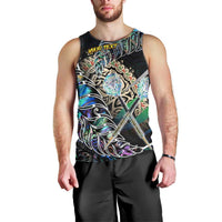 Personalised New Zealand Darts Men Tank Top NZ Paua Shell Maori Fern