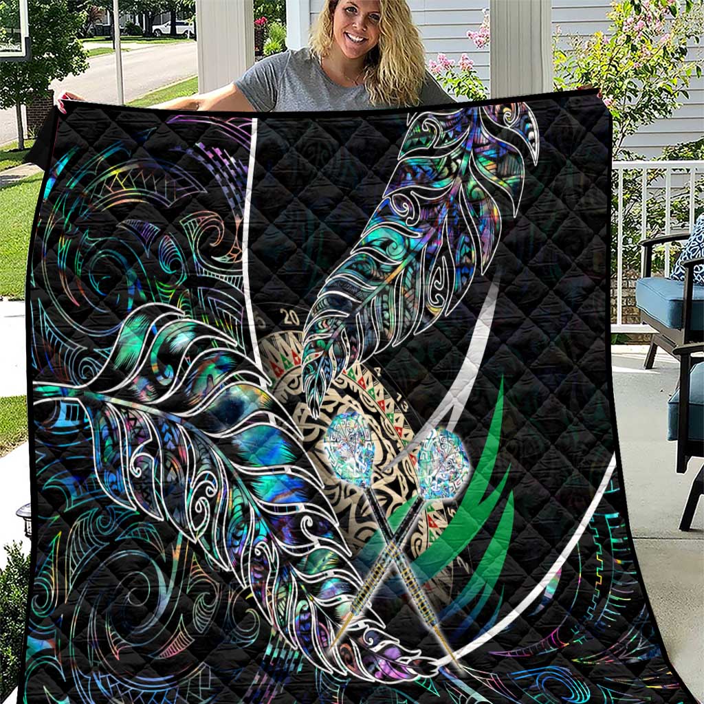 New Zealand Darts Quilt NZ Paua Shell Maori Fern