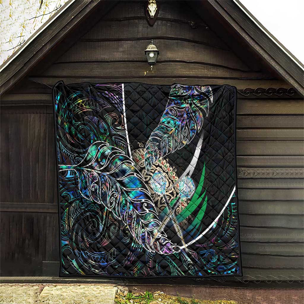 New Zealand Darts Quilt NZ Paua Shell Maori Fern