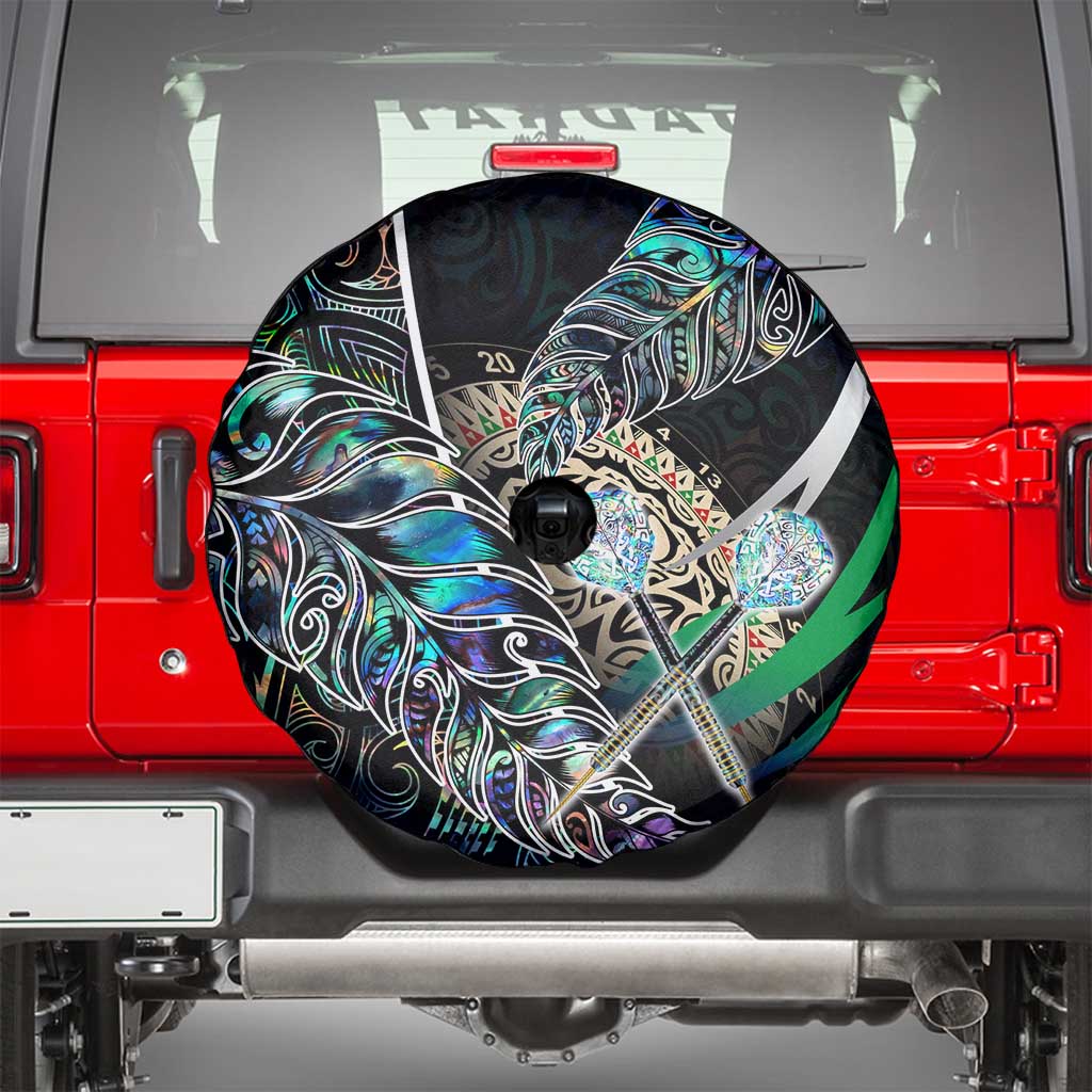New Zealand Darts Spare Tire Cover NZ Paua Shell Maori Fern