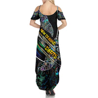 Personalised New Zealand Darts Summer Maxi Dress NZ Paua Shell Maori Fern