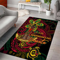 Vanuatu 45th Independence Anniversary Area Rug Flower Melanesian Namele Turtle DT02 - Polynesian Pride