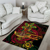 Vanuatu 45th Independence Anniversary Area Rug Flower Melanesian Namele Turtle DT02 - Polynesian Pride