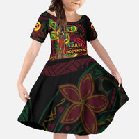 Custom Vanuatu 45th Independence Anniversary Family Matching Long Sleeve Bodycon Dress and Hawaiian Shirt Flower Melanesian Namele Turtle - Polynesian Pride