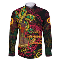 Custom Vanuatu 45th Independence Anniversary Family Matching Long Sleeve Bodycon Dress and Hawaiian Shirt Flower Melanesian Namele Turtle - Polynesian Pride