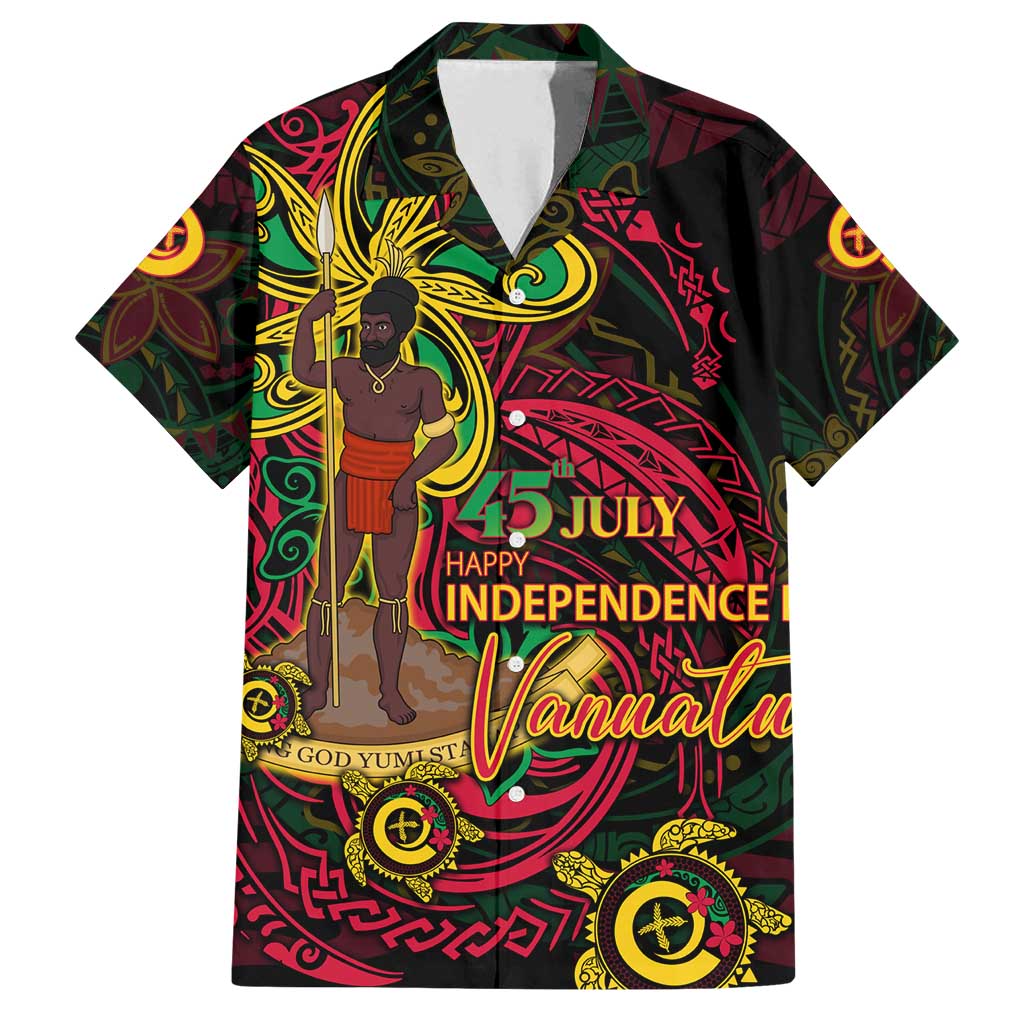 Custom Vanuatu 45th Independence Anniversary Family Matching Puletasi and Hawaiian Shirt Flower Melanesian Namele Turtle - Polynesian Pride