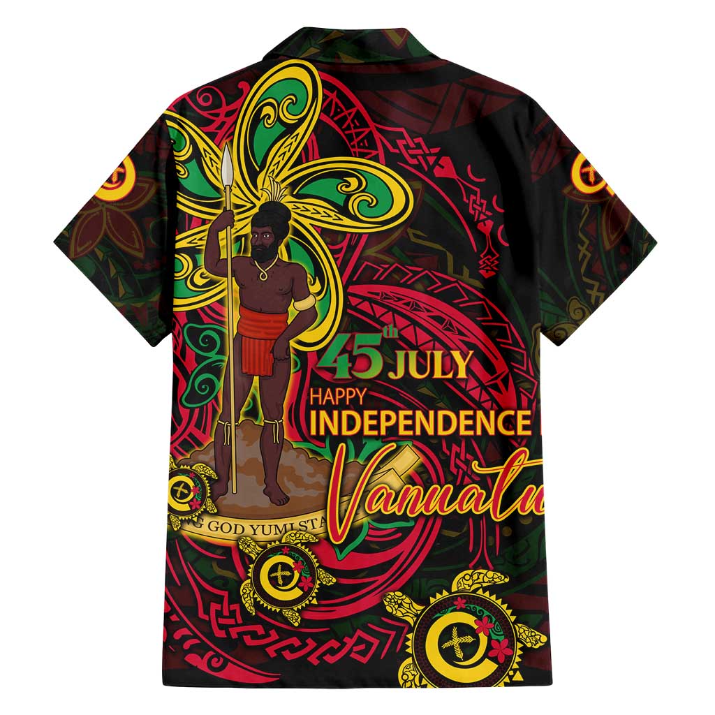 Custom Vanuatu 45th Independence Anniversary Family Matching Tank Maxi Dress and Hawaiian Shirt Flower Melanesian Namele Turtle - Polynesian Pride