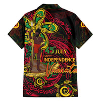 Custom Vanuatu 45th Independence Anniversary Hawaiian Shirt Flower Melanesian Namele Turtle - Polynesian Pride