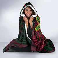 Vanuatu 45th Independence Anniversary Hooded Blanket Flower Melanesian Namele Turtle - Polynesian Pride