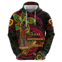 Custom Vanuatu 45th Independence Anniversary Hoodie Flower Melanesian Namele Turtle - Polynesian Pride
