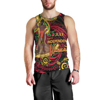 Custom Vanuatu 45th Independence Anniversary Men Tank Top Flower Melanesian Namele Turtle - Polynesian Pride