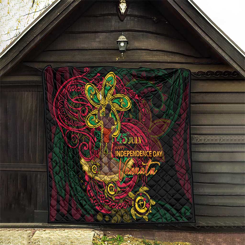 Vanuatu 45th Independence Anniversary Quilt Flower Melanesian Namele Turtle - Polynesian Pride