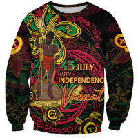 Custom Vanuatu 45th Independence Anniversary Sweatshirt Flower Melanesian Namele Turtle - Polynesian Pride