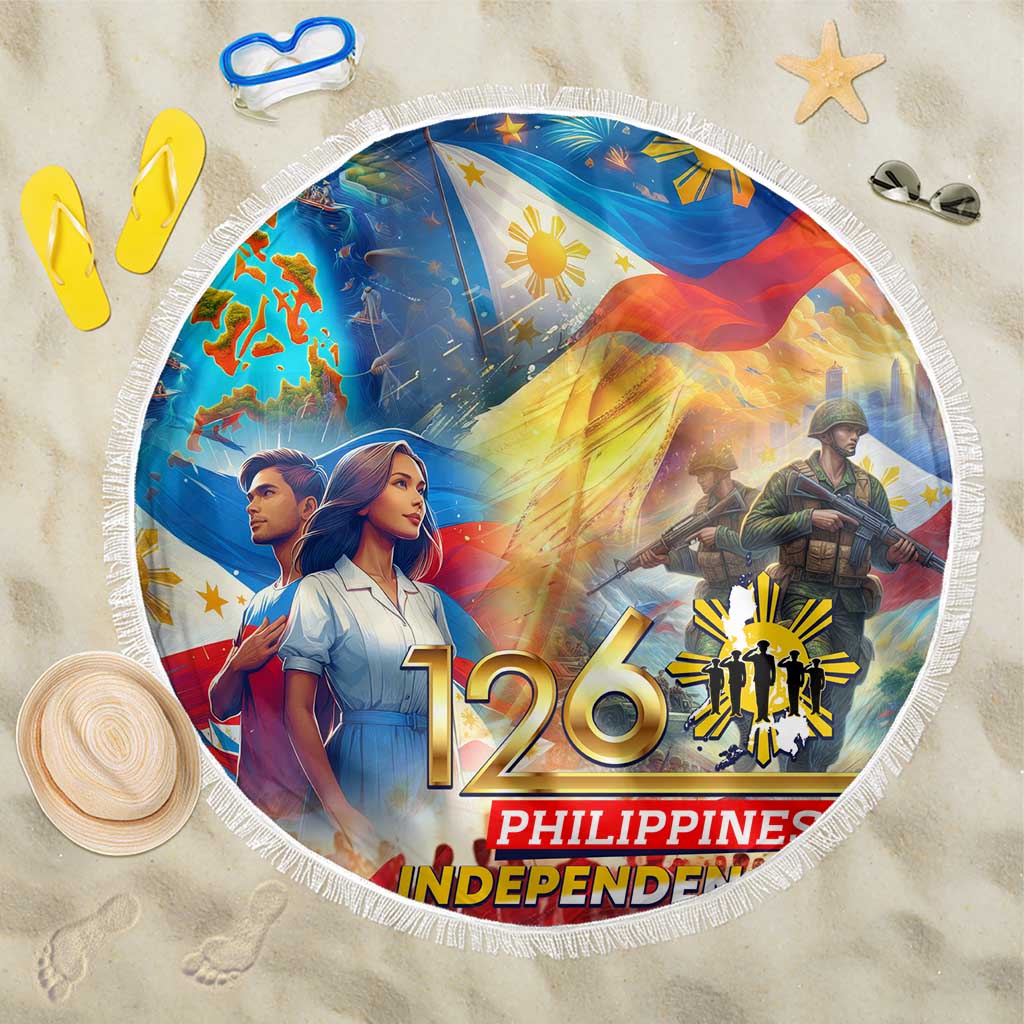 The Philippines 126th Independence Anniversary Beach Blanket Art Style - Polynesian Pride