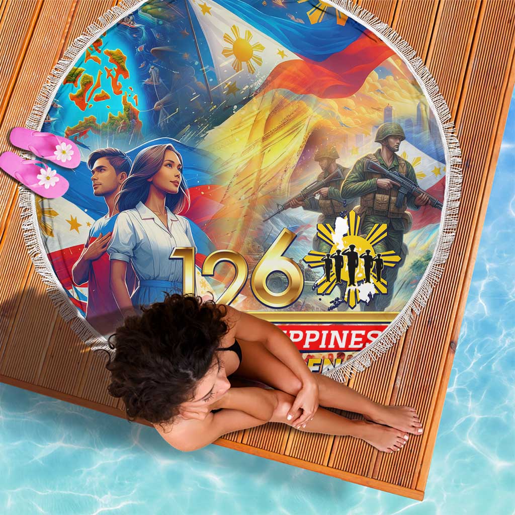 The Philippines 126th Independence Anniversary Beach Blanket Art Style - Polynesian Pride