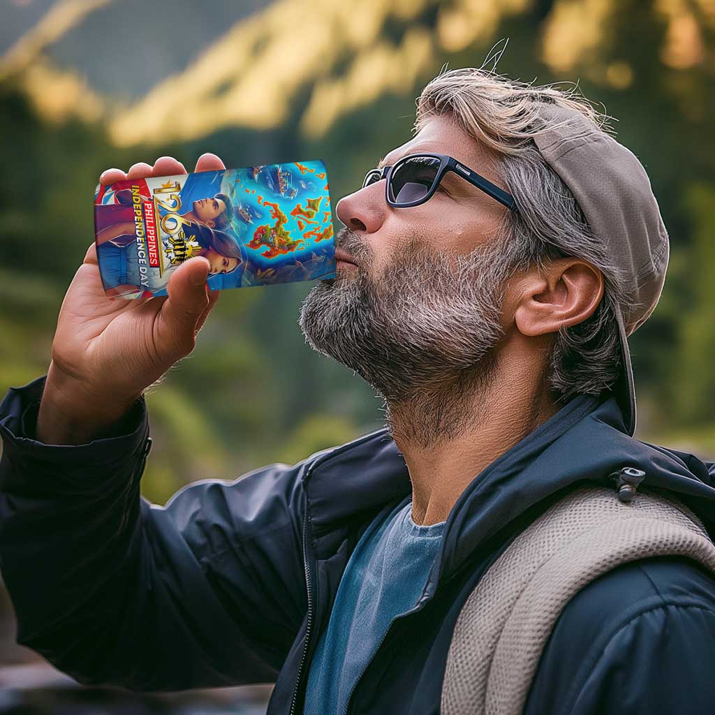 The Philippines 126th Independence Anniversary 4 in 1 Can Cooler Tumbler Art Style - Polynesian Pride