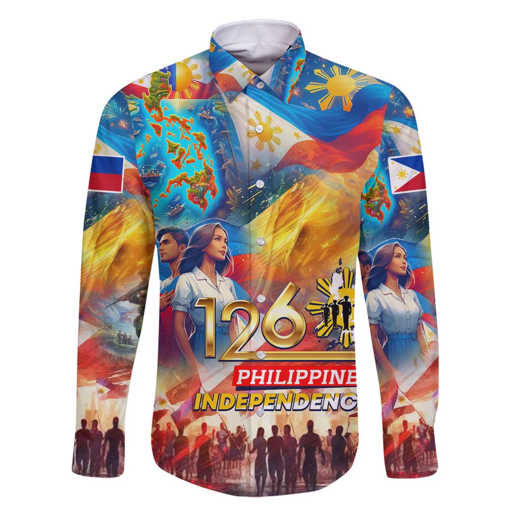 Custom The Philippines 126th Independence Anniversary Family Matching Long Sleeve Bodycon Dress and Hawaiian Shirt Art Style - Polynesian Pride