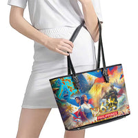 The Philippines 126th Independence Anniversary Leather Tote Bag Art Style - Polynesian Pride