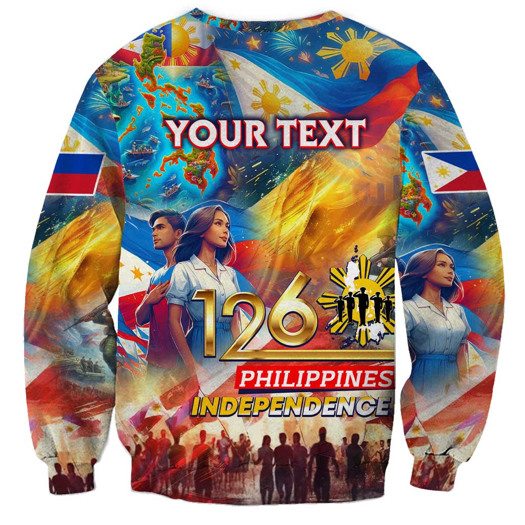 Custom The Philippines 126th Independence Anniversary Sweatshirt Art Style - Polynesian Pride
