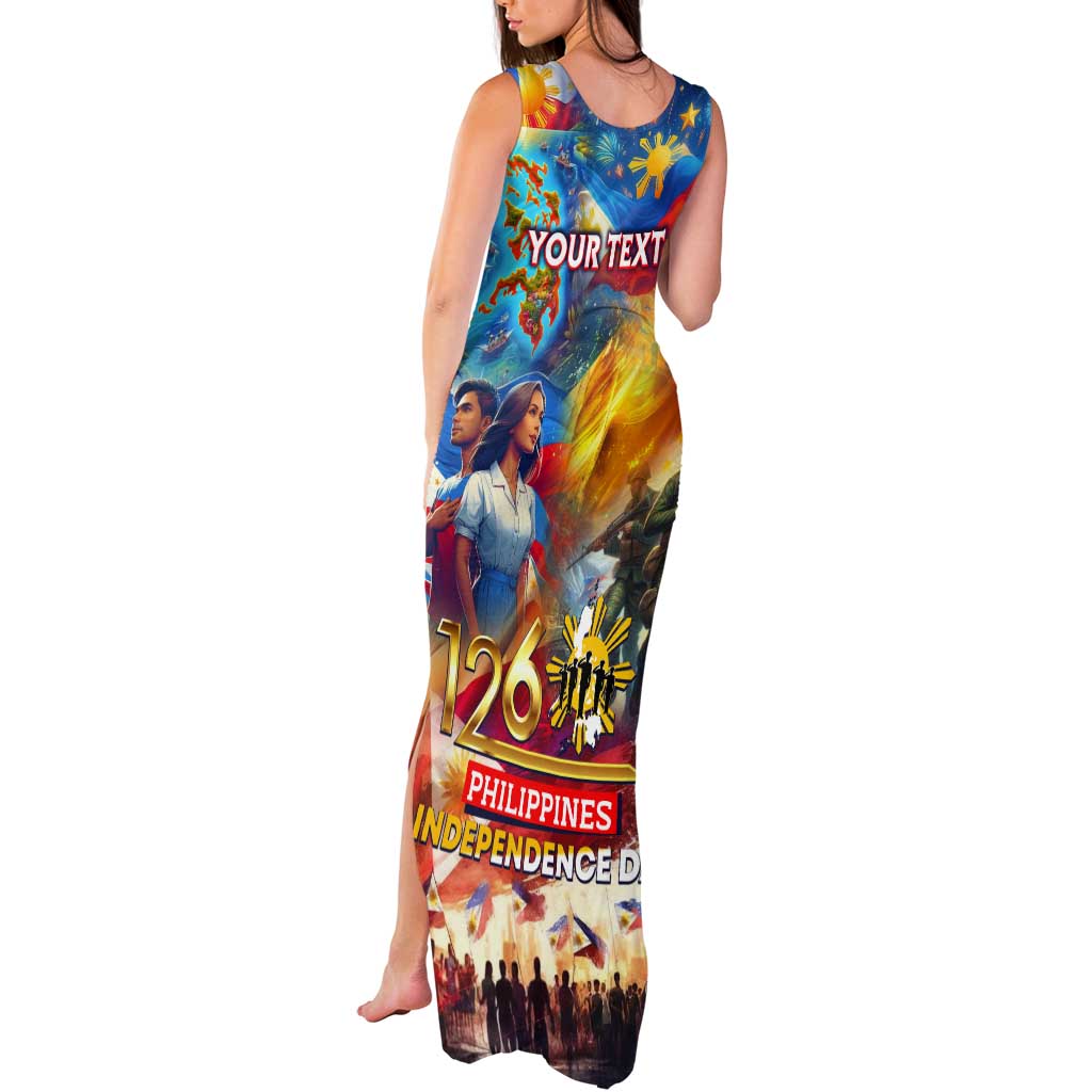 Custom The Philippines 126th Independence Anniversary Tank Maxi Dress Art Style - Polynesian Pride