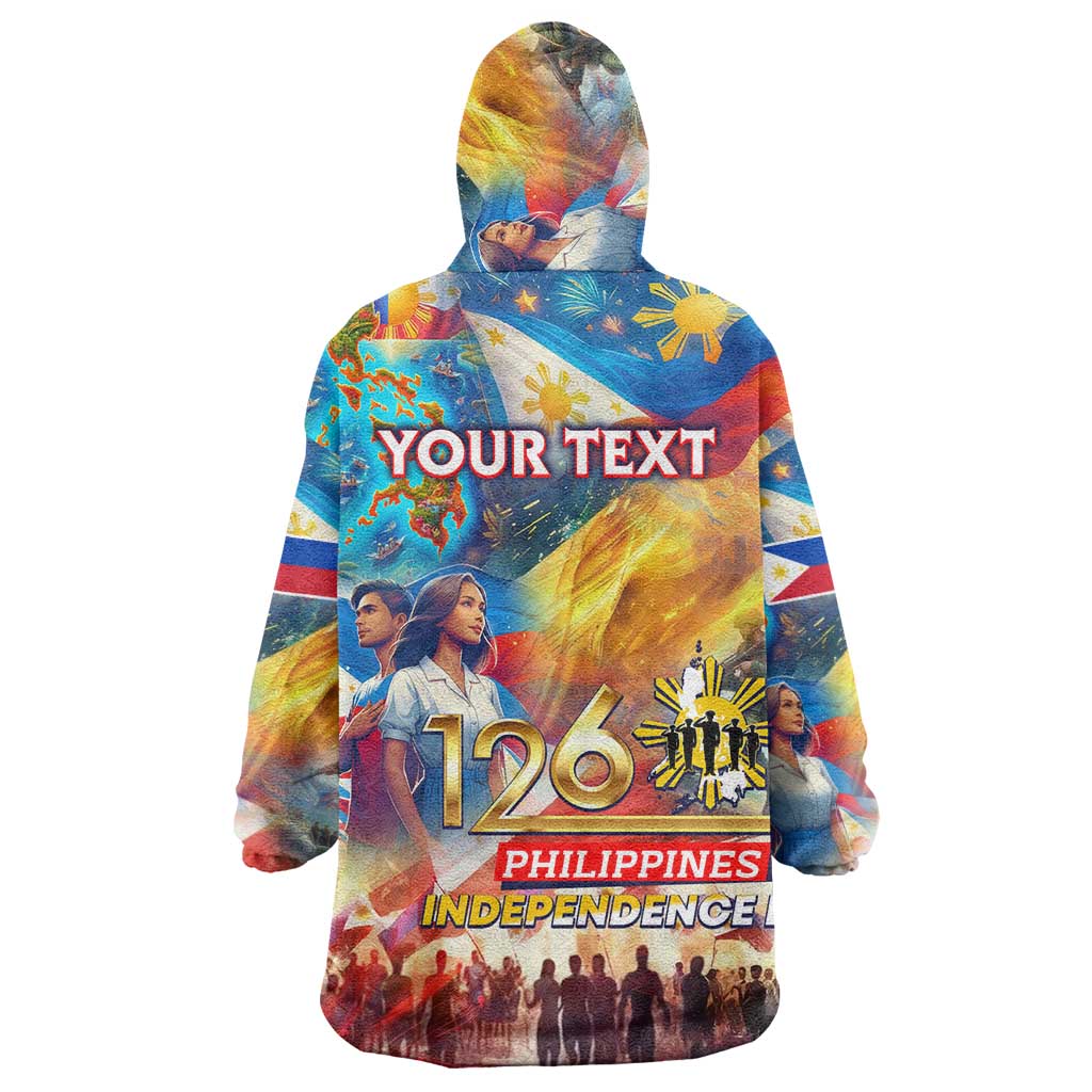 Custom The Philippines 126th Independence Anniversary Wearable Blanket Hoodie Art Style - Polynesian Pride