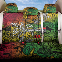 Personalized Vanuatu 45th Independence Anniversary Back Car Seat Cover Melanesian Pattern Reggae - Polynesian Pride