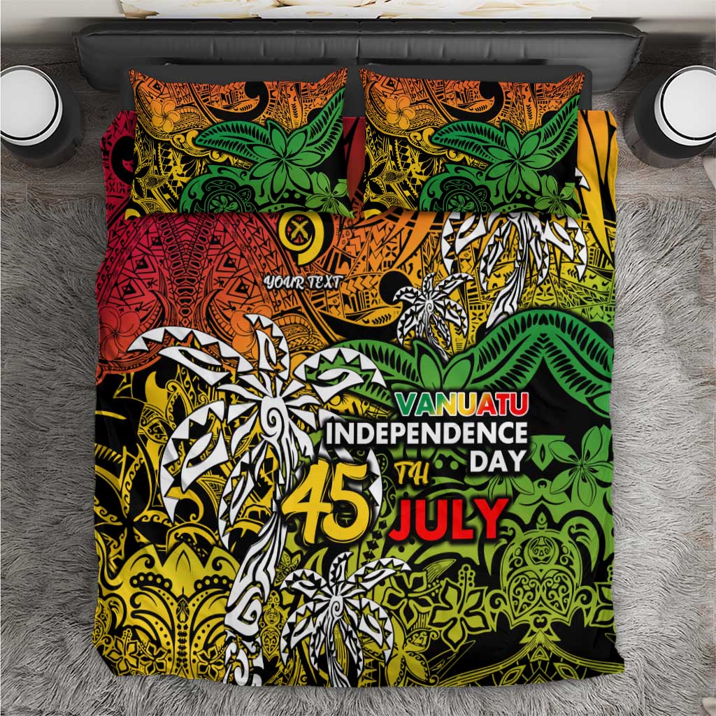 Personalized Vanuatu 45th Independence Anniversary Bedding Set Melanesian Pattern Reggae DT02 Art - Polynesian Pride