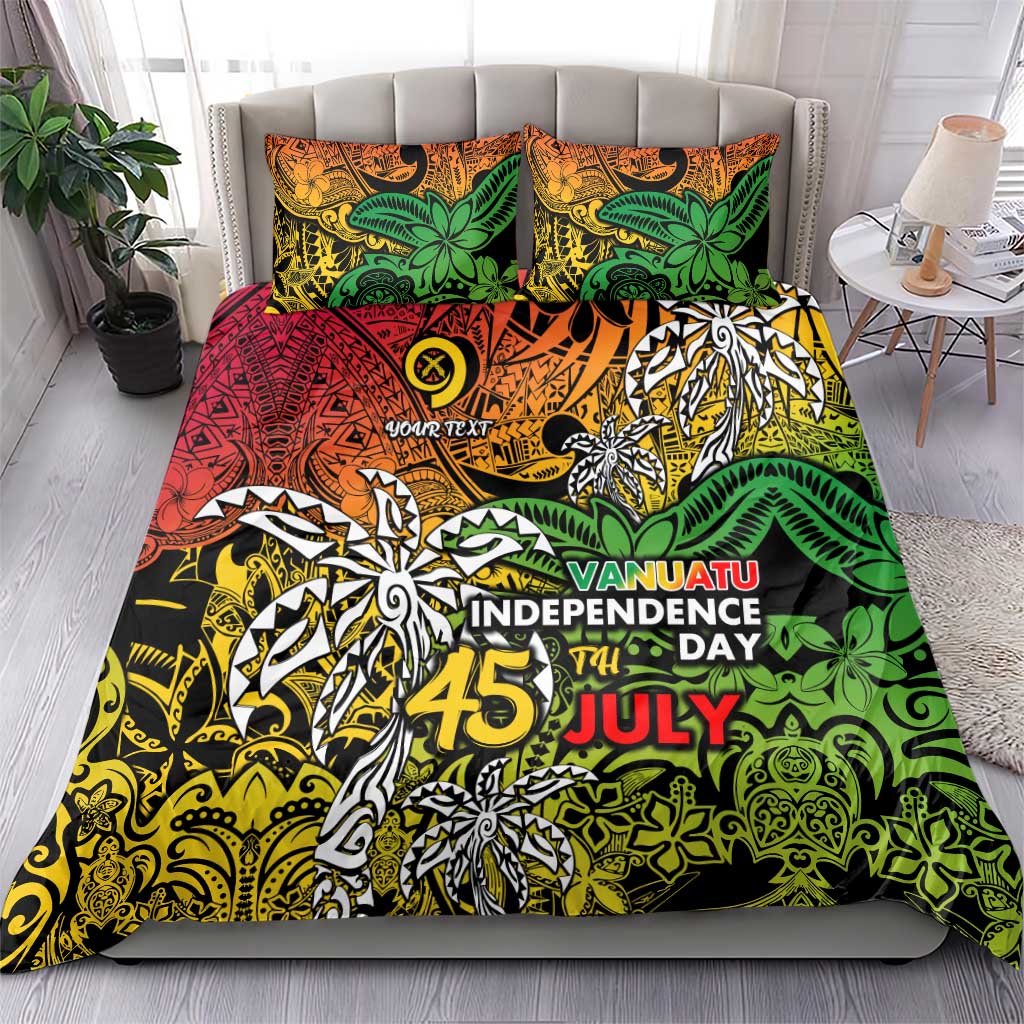 Personalized Vanuatu 45th Independence Anniversary Bedding Set Melanesian Pattern Reggae DT02 - Polynesian Pride