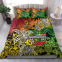 Personalized Vanuatu 45th Independence Anniversary Bedding Set Melanesian Pattern Reggae DT02 - Polynesian Pride