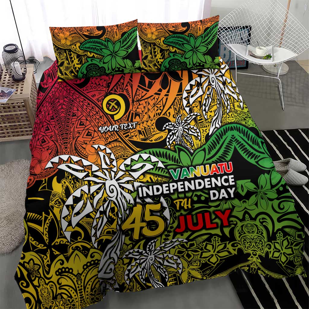 Personalized Vanuatu 45th Independence Anniversary Bedding Set Melanesian Pattern Reggae DT02 - Polynesian Pride