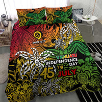 Personalized Vanuatu 45th Independence Anniversary Bedding Set Melanesian Pattern Reggae DT02 - Polynesian Pride