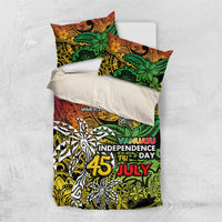 Personalized Vanuatu 45th Independence Anniversary Bedding Set Melanesian Pattern Reggae DT02 US Twin 172cm x 218cm Art - Polynesian Pride