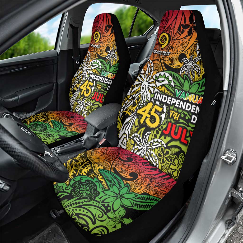 Personalized Vanuatu 45th Independence Anniversary Car Seat Cover Melanesian Pattern Reggae - Polynesian Pride