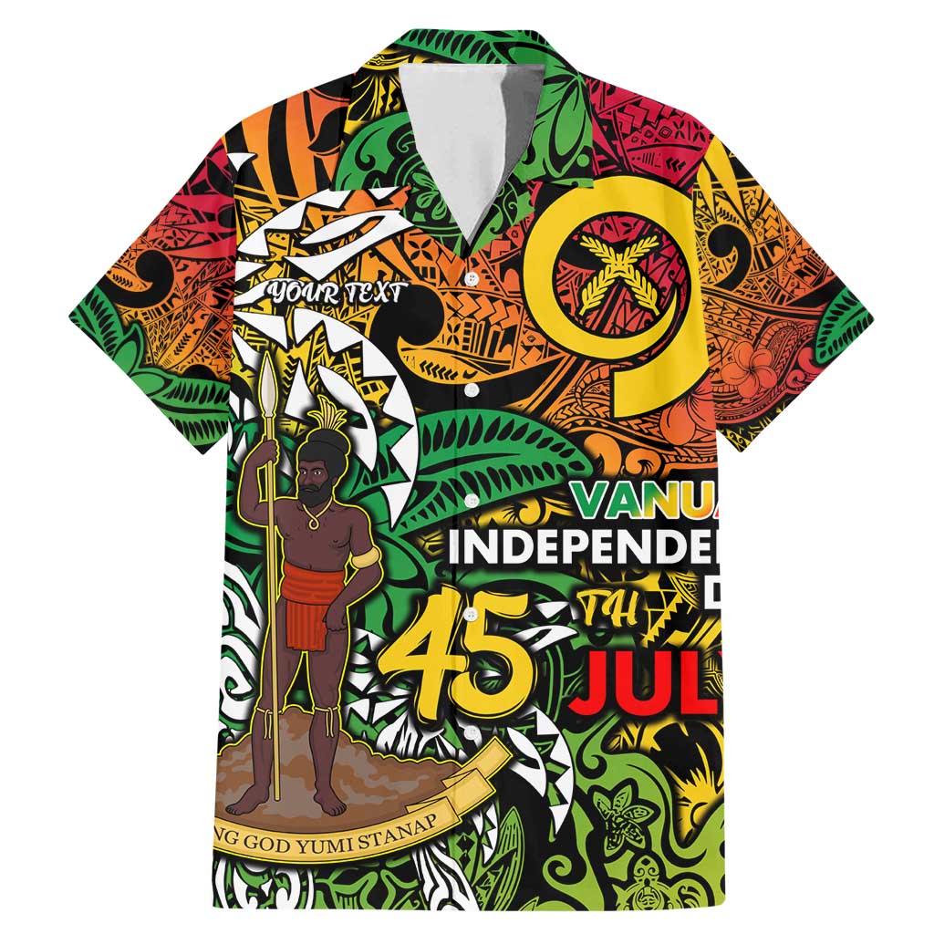 Personalized Vanuatu 45th Independence Anniversary Family Matching Mermaid Dress and Hawaiian Shirt Melanesian Pattern Reggae - Polynesian Pride