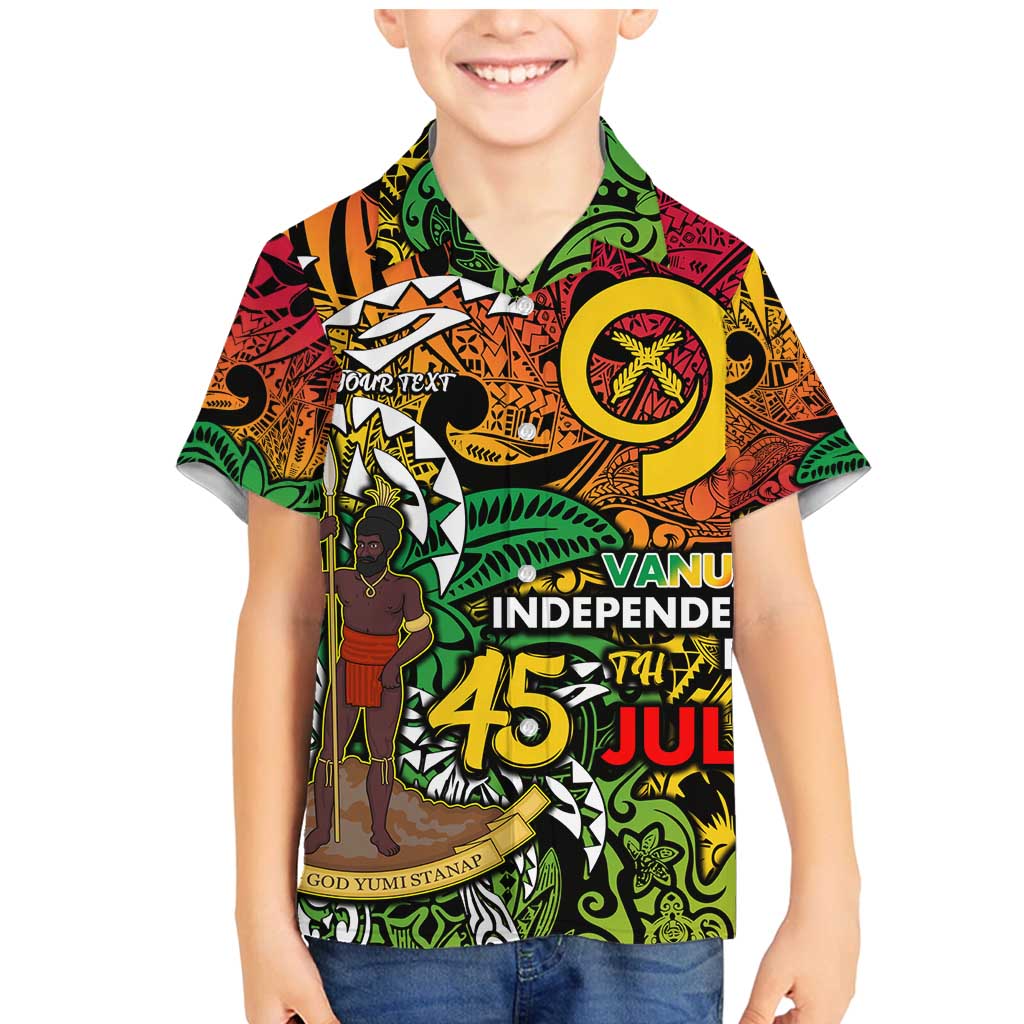 Personalized Vanuatu 45th Independence Anniversary Family Matching Mermaid Dress and Hawaiian Shirt Melanesian Pattern Reggae - Polynesian Pride