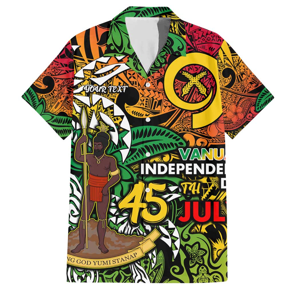 Personalized Vanuatu 45th Independence Anniversary Hawaiian Shirt Melanesian Pattern Reggae - Polynesian Pride