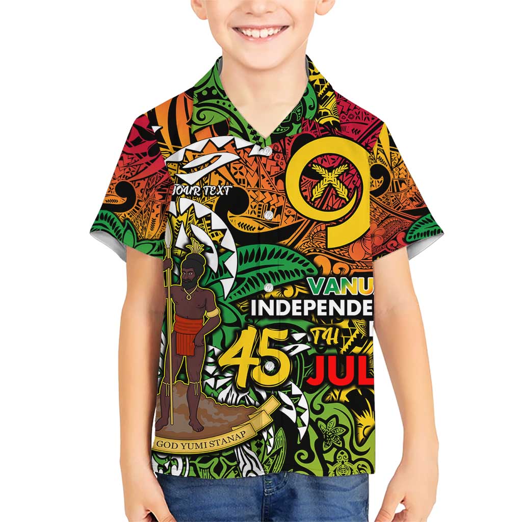 Personalized Vanuatu 45th Independence Anniversary Hawaiian Shirt Melanesian Pattern Reggae - Polynesian Pride