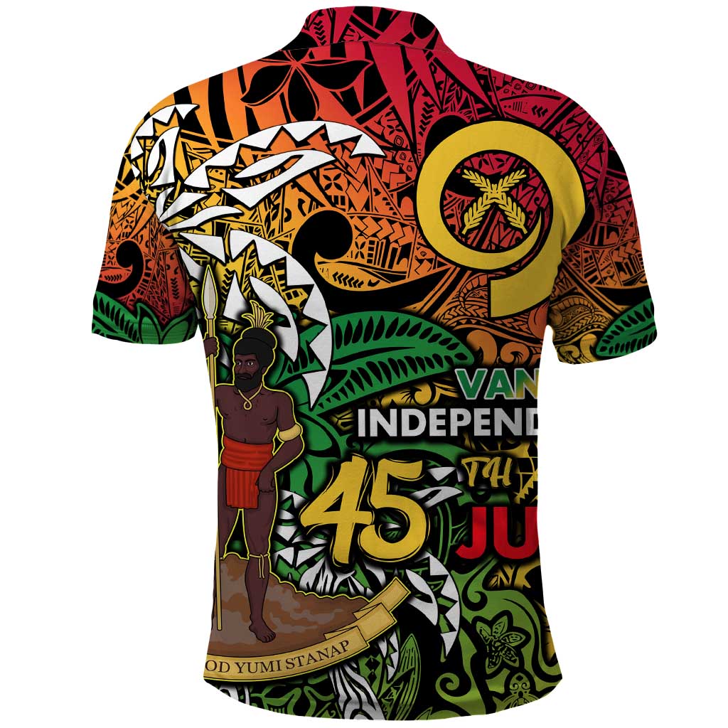 Personalized Vanuatu 45th Independence Anniversary Polo Shirt Melanesian Pattern Reggae - Polynesian Pride