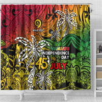 Personalized Vanuatu 45th Independence Anniversary Shower Curtain Melanesian Pattern Reggae - Polynesian Pride
