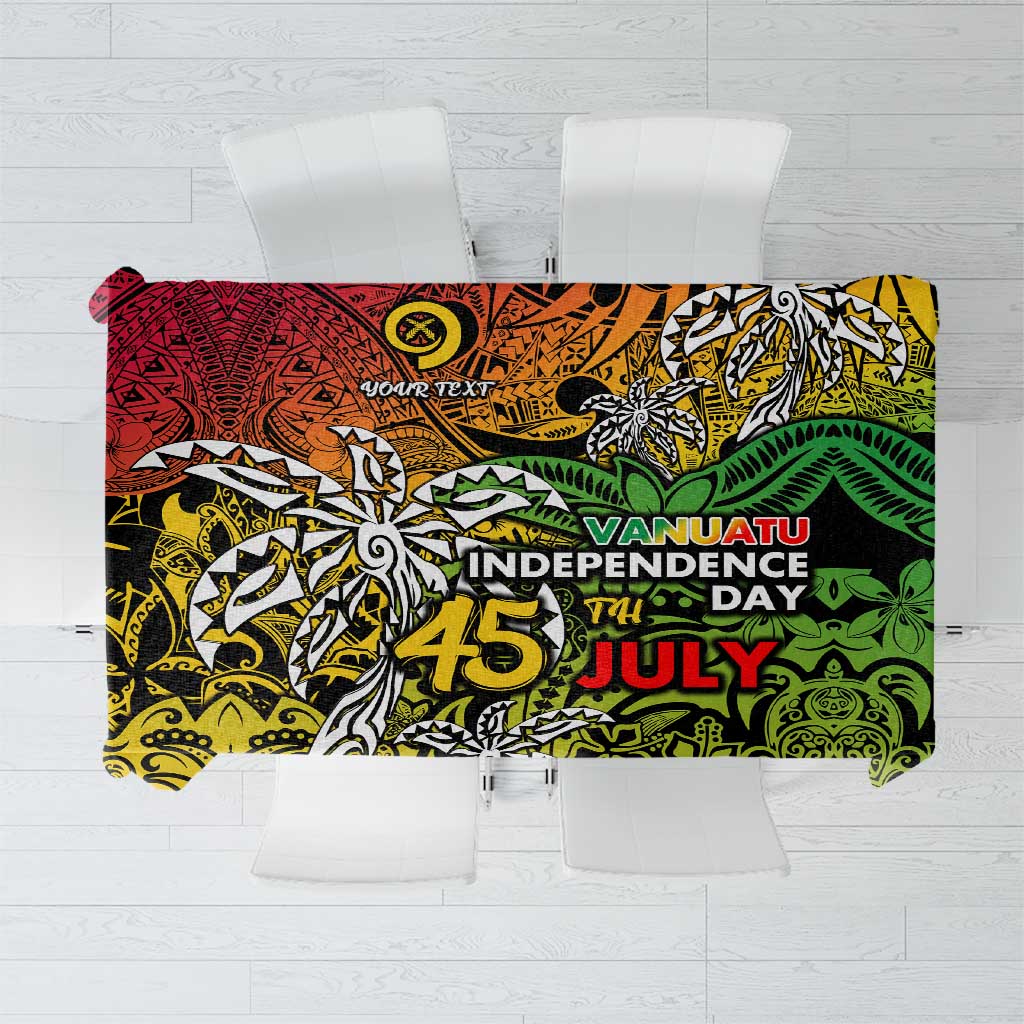 Personalized Vanuatu 45th Independence Anniversary Tablecloth Melanesian Pattern Reggae - Polynesian Pride