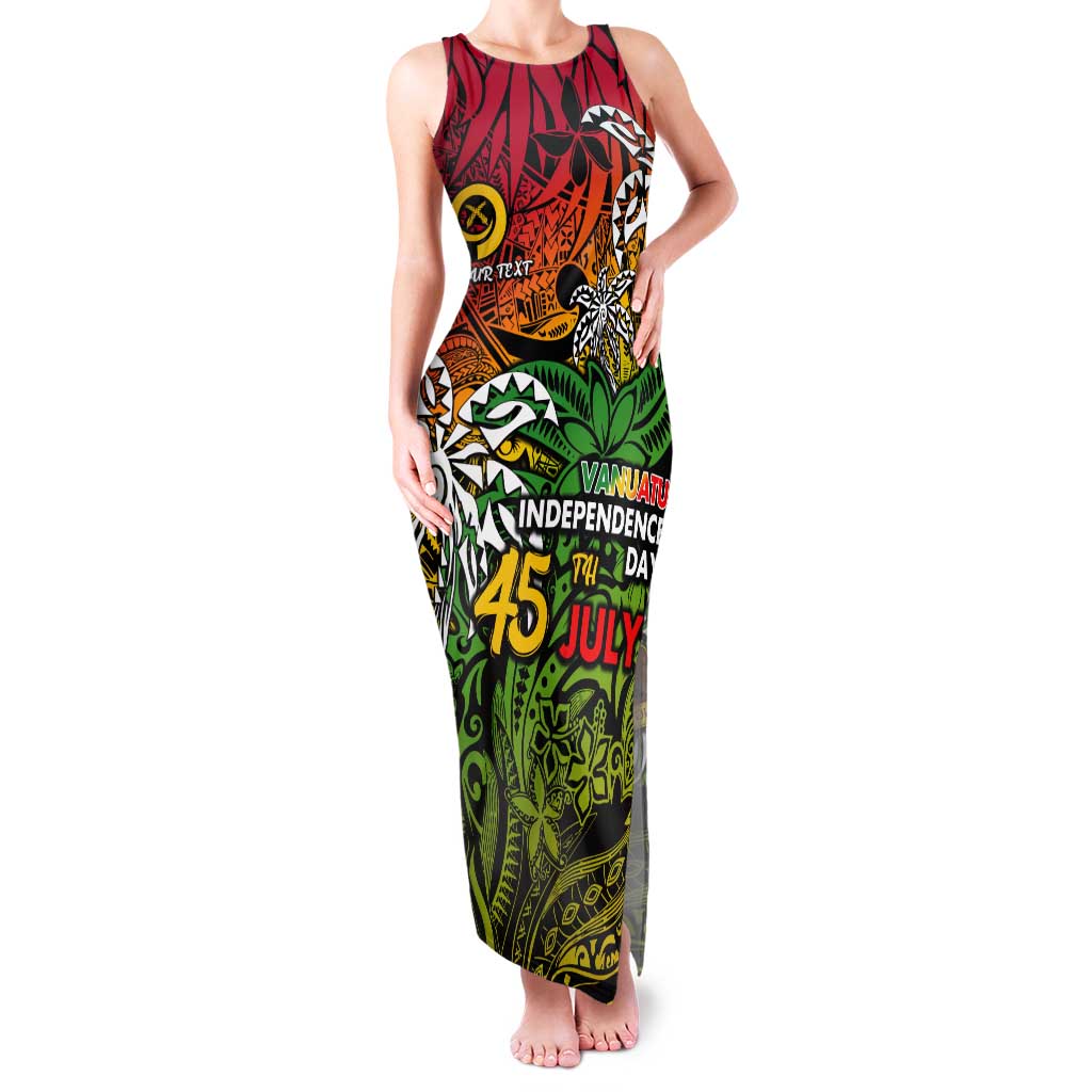 Personalized Vanuatu 45th Independence Anniversary Tank Maxi Dress Melanesian Pattern Reggae DT02 Women Art - Polynesian Pride