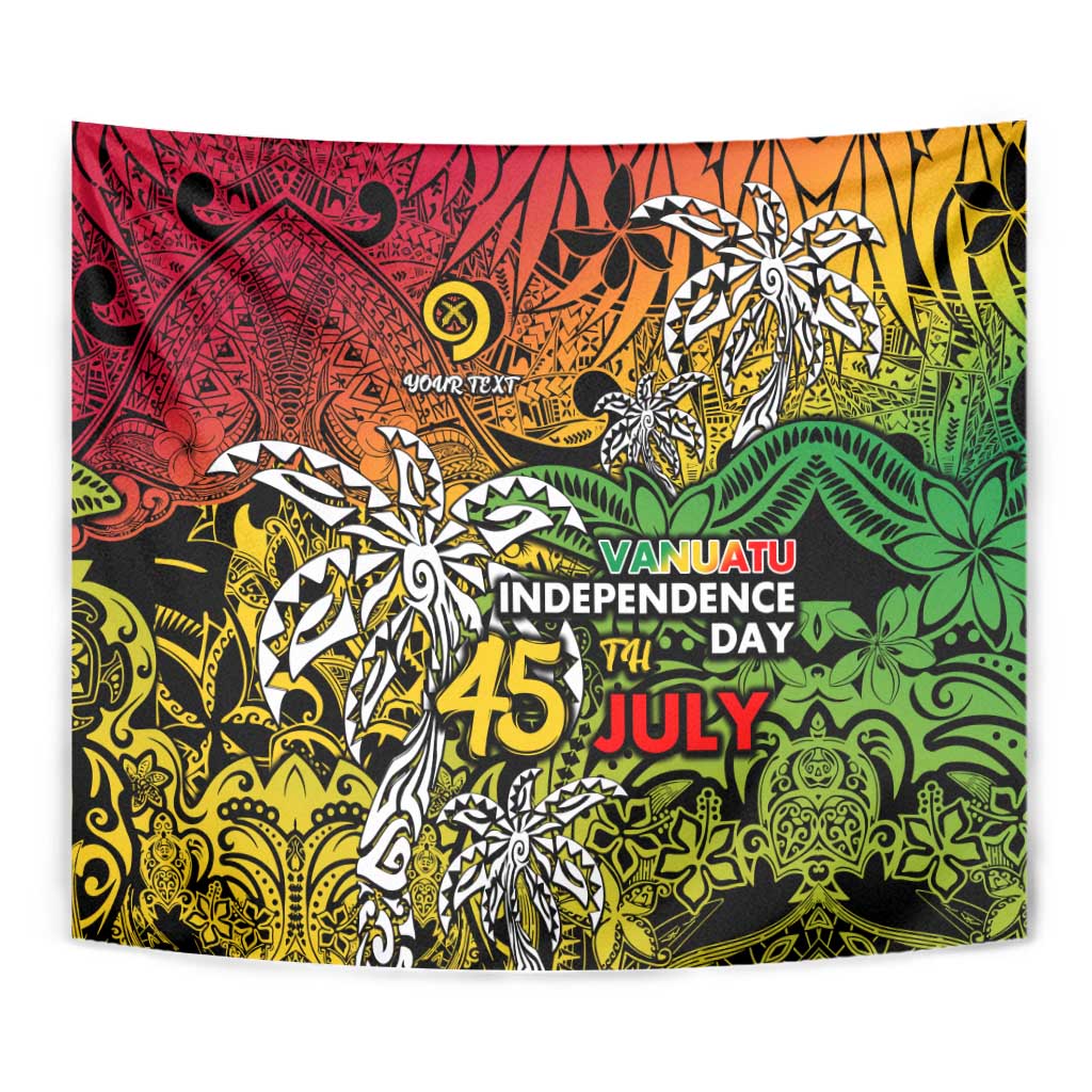 Personalized Vanuatu 45th Independence Anniversary Tapestry Melanesian Pattern Reggae - Polynesian Pride